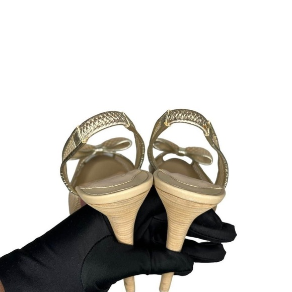 CHRISTIAN LOUBOUTIN • BOW FISHNET SLINGBAG HEELS - Picture 8 of 11